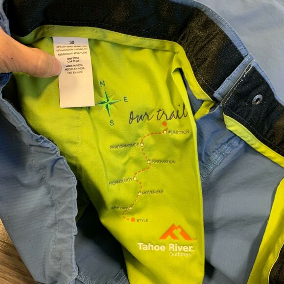 Tahoe River Outfitters Shorts Mens 38 Blue Moisture Wicking Cotton Nylon Blend - Picture 7 of 9